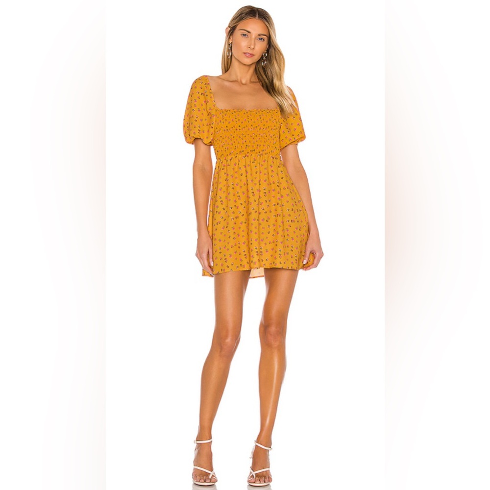 RESA Yellow Floral Mini Dress
